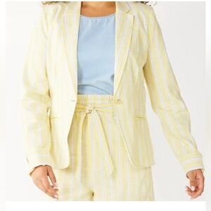 Draper James Medium Lemon 100% Blazer Cotton Jacket And Shorts Set NWT